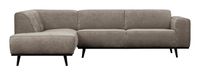 BePureHome Hoekbank 'Statement' Links, Rib, kleur Clay