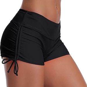 Dames Zwemkleding Bikinibroek Korte broek Zwempak Trekkoord Snel Drogend Effen Kleur Effen Basic Badpakken Lightinthebox