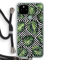Geometrische jungle: Pixel 5 Transparant Hoesje met koord