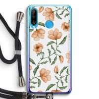 Peachy flowers: Huawei P30 Lite Transparant Hoesje met koord