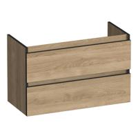 Brauer Joy Edge - Onderkast Ondiep - 80 cm - met 2 Softclose Lades Greeploos en 1 Sifon Uitsparing - Sunlit