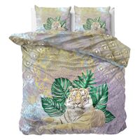Wild Dekbedovertrek Kenza - Groen Lits-jumeaux (240 x 220 cm + 2 kussenslopen) Dekbedovertrek - thumbnail