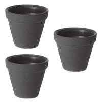 Plantenpot/bloempot Classic Garden - 3x - buiten/binnen - kunststof - antraciet - D25 x H26 cm - thumbnail