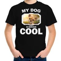 Chihuahua honden t-shirt my dog is serious cool zwart voor kinderen - thumbnail