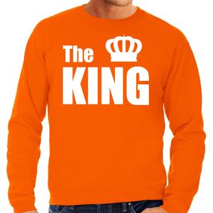 The king oranje trui / sweater met witte tekst en kroon voor heren Koningsdag / Holland 2XL  -