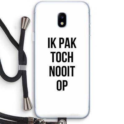 Ik pak nooit op: Samsung Galaxy J3 (2017) Transparant Hoesje met koord
