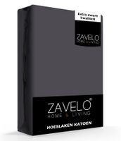 Zavelo Effen Hoeslaken Antraciet (Katoen)-1-persoons (90x200 cm)