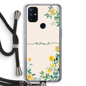 Gele bloemen: OnePlus Nord N10 5G Transparant Hoesje met koord