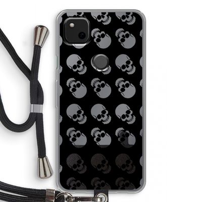 Musketon Skulls: Pixel 4a Transparant Hoesje met koord