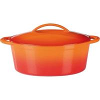 Massve gietijzeren braadpan - GSW - 33 x 25 cm - Oranje - Ovaal - Geschikt voor inductie
