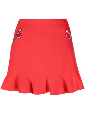 DSQUARED2 minijupe volantée à détails de zips - Rouge