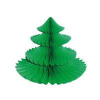 Kerstboom tafeldecoratie -groen - 16 x 20 cm - papier - brandvertragend - kerstversiering - thumbnail