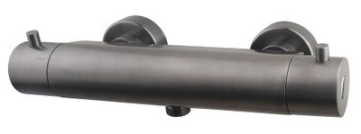 Douchekraan Wiesbaden Cool Touch | Opbouw | Thermostaatkraan | 1-weg | hoh 15 cm | 2-knops | Rond | Gunmetal PVD
