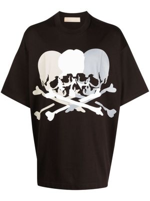 Mastermind World t-shirt en coton à imprimé tête de mort - Marron