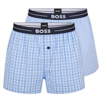 Hugo Boss Boxers wijd 2-pack streep-ruit blue