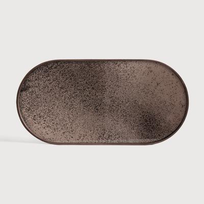 Ethnicraft Ovaal Dienblad 'Aged' 71 x 36cm, kleur Brons
