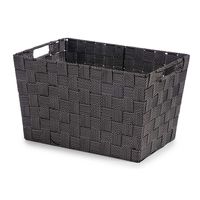 Kast/badkamer opbergmandjes zwart 35 x 25 x 20 cm   -