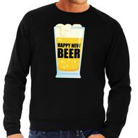 Foute oud en nieuw trui / sweater Happy New Beer zwart heren - thumbnail