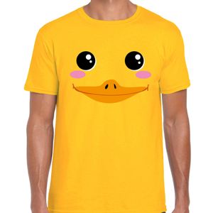 Eend gezicht fun verkleed t-shirt geel voor heren