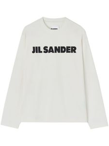 Jil Sander logo-print long-sleeve top - Blanc