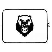 Angry Bear (white): Laptop sleeve 15 inch - thumbnail