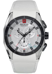 Horlogeband Swiss Military Hanowa 06-4191.33.001 Leder Wit 24mm