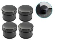 4x GS deurstopper mat zwart - 1 kg - Ø7,5 x 8 cm