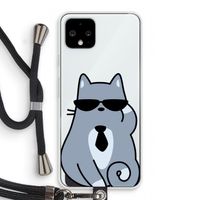 Cool cat: Pixel 4 Transparant Hoesje met koord