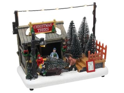 Kerststal LED 18,5m 'Christmas trees' excl. batterijen - Hit