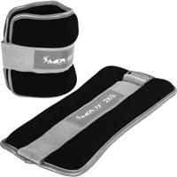 Set van 2 Neoprene enkel- of polsgewichten 4 kg - 2 x 2 kg Zwart