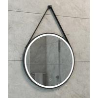 Wiesbaden Cinto spiegel rond met band, LED, dimbaar en spiegelverwarming 60 cm mat zwart 38.4177