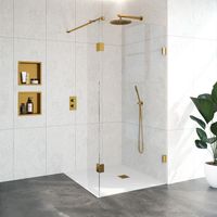 Brauer JC profielloze inloopdouche 100/30cm goud geborsteld - thumbnail