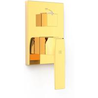 Douchekraan afbouwdeel Tres Slim Exclusive | Inbouw | Mengkraan | 2-weg | Vierkant | Goud glans 24k