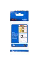 Brother Gloss Non-Laminated Labelling Tape - 12mm, Black/White labelprinter-tape TZ