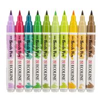 Brushpen Talens Ecoline set botanisch blister ÃƒÆ’ 10 stuks assorti - thumbnail