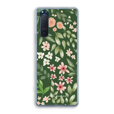 Botanical green sweet flower heaven: Sony Xperia 5 II Transparant Hoesje