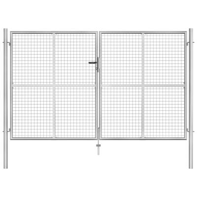 Poort 306x200 cm gegalvaniseerd staal zilverkleurig