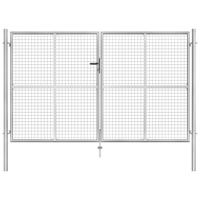 Poort 306x200 cm gegalvaniseerd staal zilverkleurig