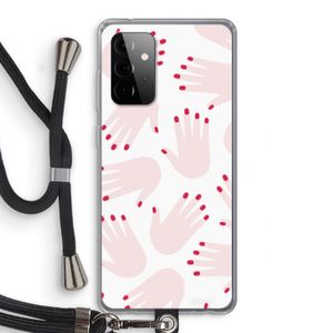 Hands pink: Samsung Galaxy A72 5G Transparant Hoesje met koord