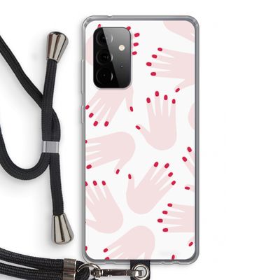 Hands pink: Samsung Galaxy A72 5G Transparant Hoesje met koord