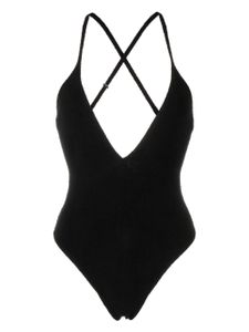 The Attico crossover-strap swimsuit - Noir