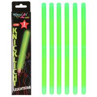 Set van 6x stuks neon glow in the dark party breaklights stick groen 20 cm