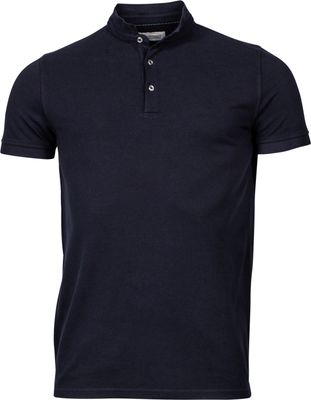 Thomas Maine Heren Poloshirt Navy Pique Slim Fit
