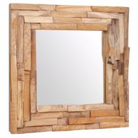 VidaXL Decoratieve spiegel vierkant 60x60 cm teakhout - thumbnail