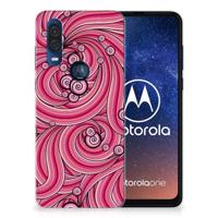 Motorola One Vision | Hoesje maken | Swirl Pink