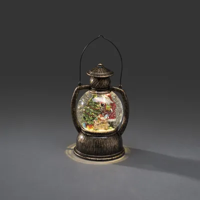 Snwlantaarn kerstman h20cm brons bo
