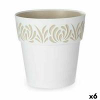 Zelfwaterende bloempot Stefanplast Gaia Wit Plastic 29 x 29 x 29 cm (6 Stuks)