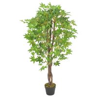 vidaXL Kunstplant met pot esdoorn 120 cm groen - thumbnail