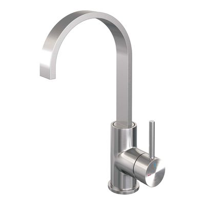 Brauer Brushed - Edition Wastafelmengkraan opbouw - hoog - draaibaar - platte uitloop - model a - PVD - geborsteld RVS 5-NG-003-S3