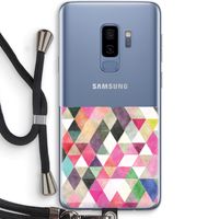 Gekleurde driehoekjes: Samsung Galaxy S9 Plus Transparant Hoesje met koord